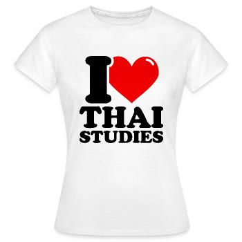 J’adore les études thaïlandaises - T-shirt Femme - blanc - Devant - AI Model Female 172 dark (172cm)