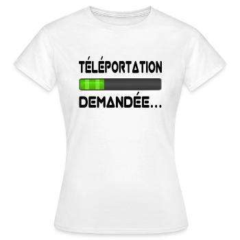 téléportation demandée - T-shirt Femme - blanc - Devant - AI Model Female 172 dark (172cm)