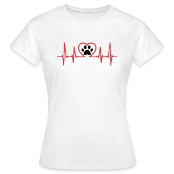 Pulzo Heart - Dog Footprint - Women's T-Shirt - white - Front - AI Model Female 172 dark (172cm)
