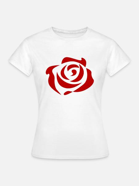 rote Rose - Frauen T-Shirt - Weiß