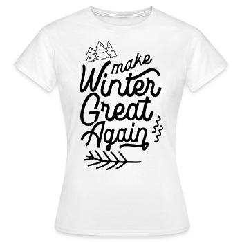 Hiver sort Neige froide Vacances d’hiver - T-shirt Femme - blanc - Devant - AI Model Female 172 dark (172cm)