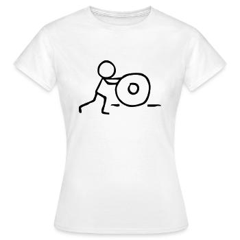 Ball schieben Panne Fitness Bewegung Sport Rollen - Frauen T-Shirt - Weiß - Vorne - AI Model Female 172 dark (172cm)