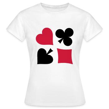 Cartes Coeur Karo Cross Piek Poker Skat - T-shirt Femme - blanc - Devant - AI Model Female 172 dark (172cm)