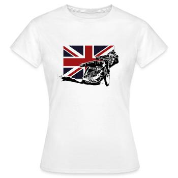 Speedway - Union Jack - Frauen T-Shirt - Weiß - Vorne - AI Model Female 172 dark (172cm)