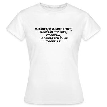 Humour - Drôle - Blague - Rire - Fun - Cool - T-shirt Femme - blanc - Devant - AI Model Female 172 dark (172cm)