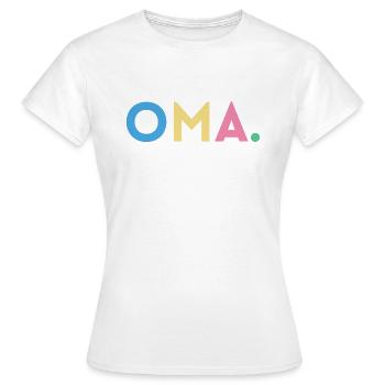 Oma - Bunte Farben - Frauen T-Shirt - Weiß - Vorne - AI Model Female 172 dark (172cm)