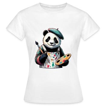 Cute Panda Artist - Women's T-Shirt - white - Front - AI Model Female 172 dark (172cm)