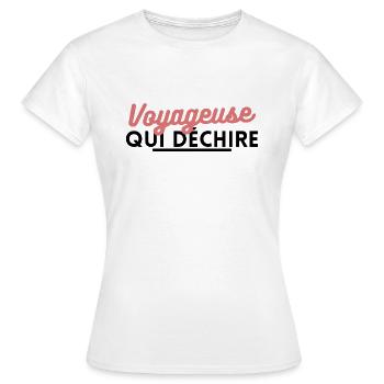 Voyageuse qui déchire - T-shirt Femme - blanc - Devant - AI Model Female 172 dark (172cm)