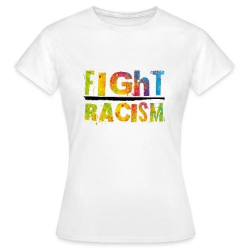 Fight Racism - Women's T-Shirt - white - Front - AI Model Female 172 dark (172cm)