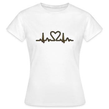 Lignes de impulsion d'électrocardiogramme de coeur - T-shirt Femme - blanc - Devant - AI Model Female 172 dark (172cm)
