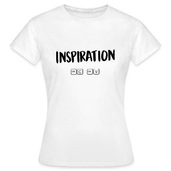Inspiration Copier Coller Ctrl C - T-shirt Femme - blanc - Devant - AI Model Female 172 dark (172cm)