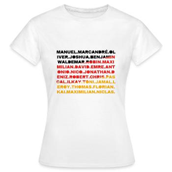 Le footballeur national nomme l’Allemagne - T-shirt Femme - blanc - Devant - AI Model Female 172 dark (172cm)