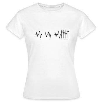 Synthétiseur Heartbeat Mixer - T-shirt Femme - blanc - Devant - AI Model Female 172 dark (172cm)