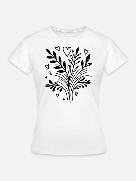 Herzbaum Ast - Frauen T-Shirt - Weiß