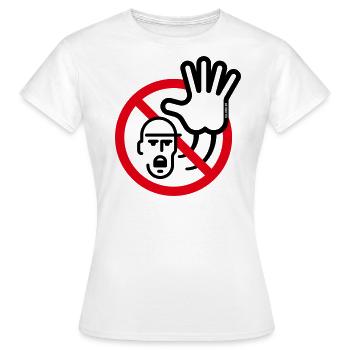 Panneau d’avertissement / avertissement / interdiction (symbole / 2C) - T-shirt Femme - blanc - Devant - AI Model Female 172 dark (172cm)