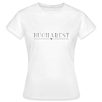 Bukarest: Eleganz, Geschichte, Urbaner Stil - Frauen T-Shirt - Weiß - Vorne - AI Model Female 172 dark (172cm)