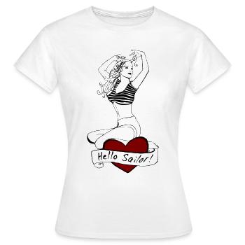 Sailor Pin up - Women's T-Shirt - white - Front - AI Model Female 172 dark (172cm)