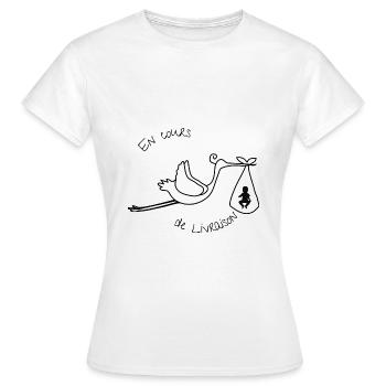 En cours - T-shirt Femme - blanc - Devant - AI Model Female 172 dark (172cm)