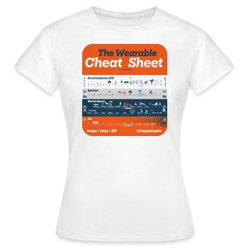The Wearable Photography Cheat Sheet - Women's T-Shirt - white - Front - AI Model Female 172 dark (172cm)