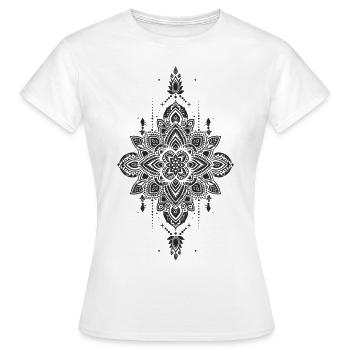 Mandala noir - T-shirt Femme - blanc - Devant - AI Model Female 172 dark (172cm)