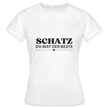 Schatz du bist der Beste - Frauen T-Shirt - Weiß - Vorne - AI Model Female 172 dark (172cm)