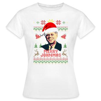 Joyeux Johnmas John F Kennedy Noël - T-shirt Femme - blanc - Devant - AI Model Female 172 dark (172cm)