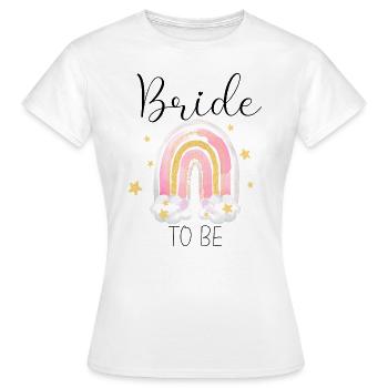 Arc-en-ciel Rose - Bride to be - T-shirt Femme - blanc - Devant - AI Model Female 172 dark (172cm)