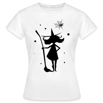 Hexe Zauber Hexenbesen Magie - Frauen T-Shirt - Weiß - Vorne - AI Model Female 172 dark (172cm)