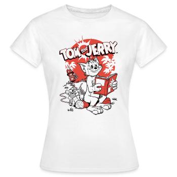 Tom Und Jerry Raketen Spaß - Frauen T-Shirt - Weiß - Vorne - AI Model Female 172 dark (172cm)