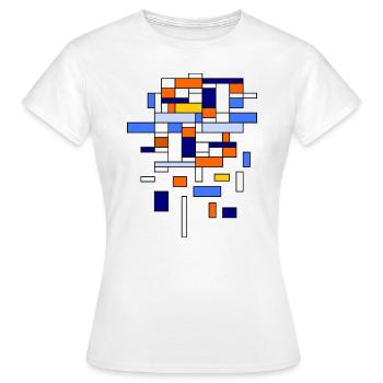 Ordre / désordre - Rectangles colorés - T-shirt Femme - blanc - Devant - AI Model Female 172 dark (172cm)