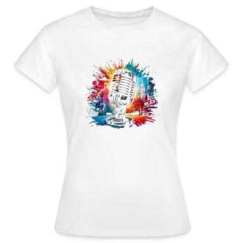 J’aime la musique hip-hop Breakdance Rap Breakdance - T-shirt Femme - blanc - Devant - AI Model Female 172 dark (172cm)
