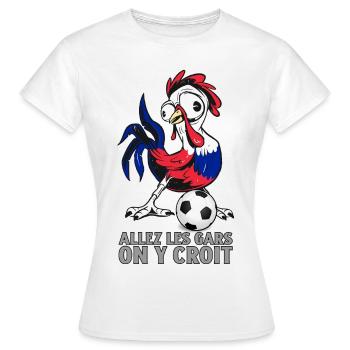 Fußball Frankreich, wir glauben daran - Frauen T-Shirt - Weiß - Vorne - AI Model Female 172 dark (172cm)