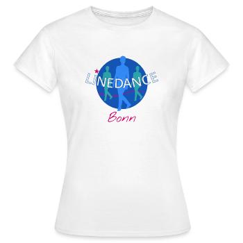 Linedance T-Shirt mit Logo Blau Pink Bonn - Frauen T-Shirt - Weiß - Vorne - AI Model Female 172 dark (172cm)