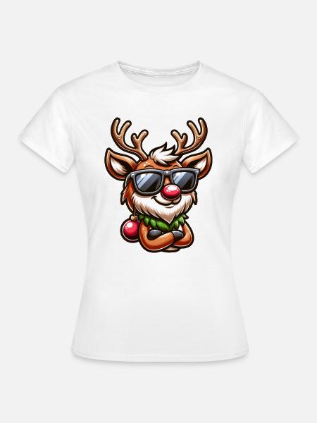 Rentier - Frauen T-Shirt - Weiß