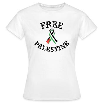 Free Palestine Palestine Paix Liberté Masque - T-shirt Femme - blanc - Devant - AI Model Female 172 dark (172cm)