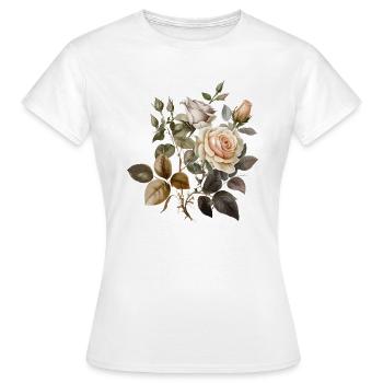 Beautiful roses - Women's T-Shirt - white - Front - AI Model Female 172 dark (172cm)