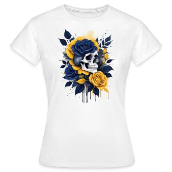 Flora Skull - Frauen T-Shirt - Weiß - Vorne - AI Model Female 172 dark (172cm)