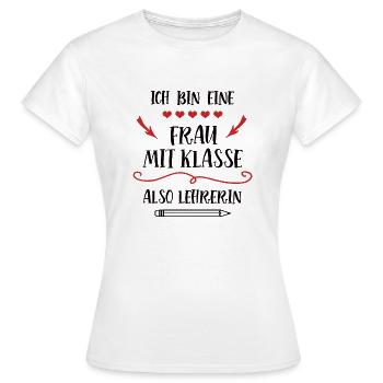 Lehrerin Frau Mit Klasse Abschied Klassenlehrerin - Frauen T-Shirt - Weiß - Vorne - AI Model Female 172 dark (172cm)