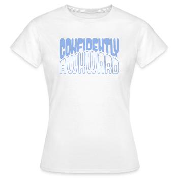 Confiant et maladroit en bleu - T-shirt Femme - blanc - Devant - AI Model Female 172 dark (172cm)