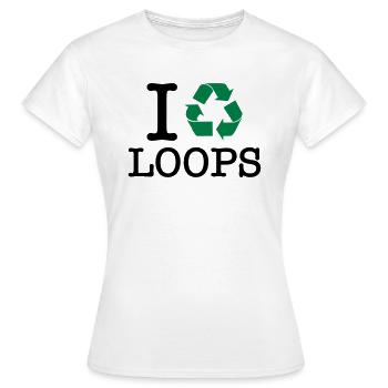 Je recycle des boucles - T-shirt Femme - blanc - Devant - AI Model Female 172 dark (172cm)