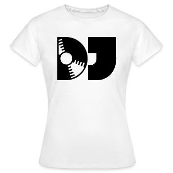 DJ Schallplatte Typografie - Frauen T-Shirt - Weiß - Vorne - AI Model Female 172 dark (172cm)