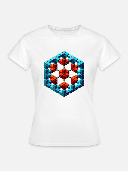 CUBE STAR 02 - Frauen T-Shirt - Weiß