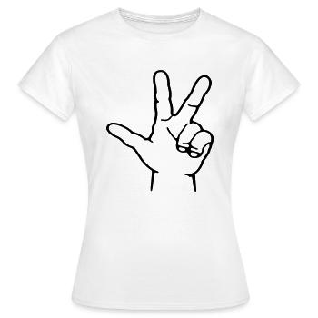 finger - T-shirt Femme - blanc - Devant - AI Model Female 172 dark (172cm)
