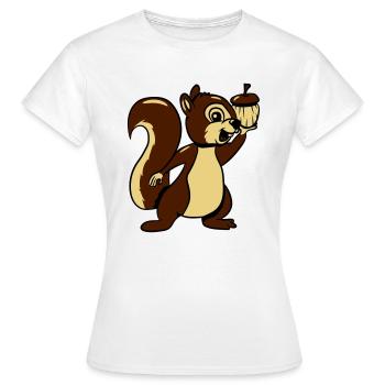 Squirrel foster joy - Women's T-Shirt - white - Front - AI Model Female 172 dark (172cm)