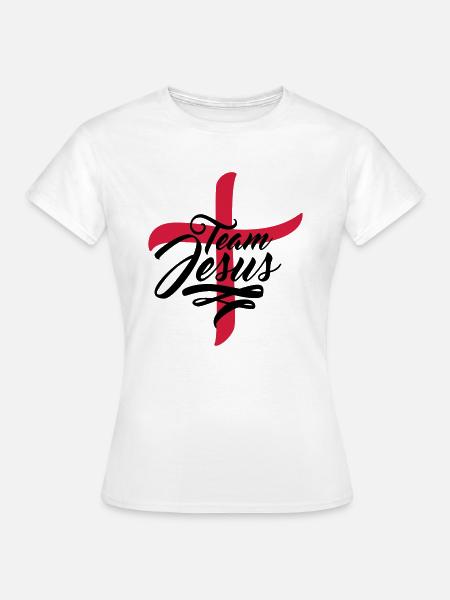 cruz símbolo equipo de compañeros de tripulación j - Dame-T-shirt - hvid