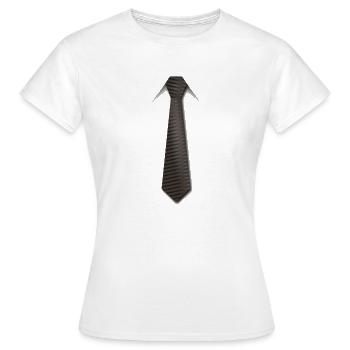 Tie brown - Women's T-Shirt - white - Front - AI Model Female 172 dark (172cm)