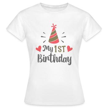 Mein 1. Geburtstag - Frauen T-Shirt - Weiß - Vorne - AI Model Female 172 dark (172cm)