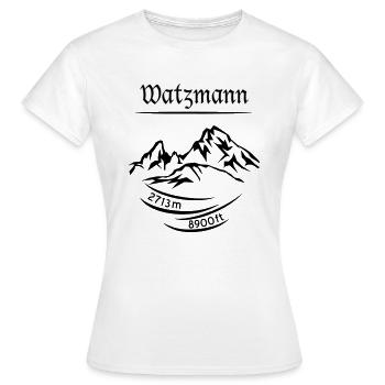 Le mont Watzmann, hauteur 2713 m déterminée - noir - T-shirt Femme - blanc - Devant - AI Model Female 172 dark (172cm)