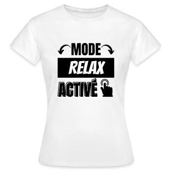 mode relax - T-shirt Femme - blanc - Devant - AI Model Female 172 dark (172cm)