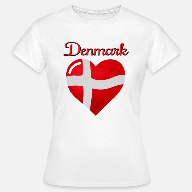 Danmarks flag - Dame-T-shirt - hvid
